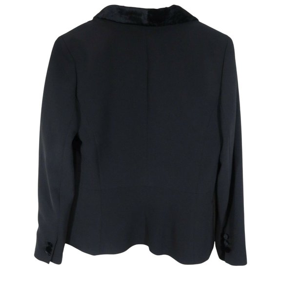 TALBOTS Size 6 Black Velvet Button & Lapel One Button Blazer NWT - Picture 3 of 4